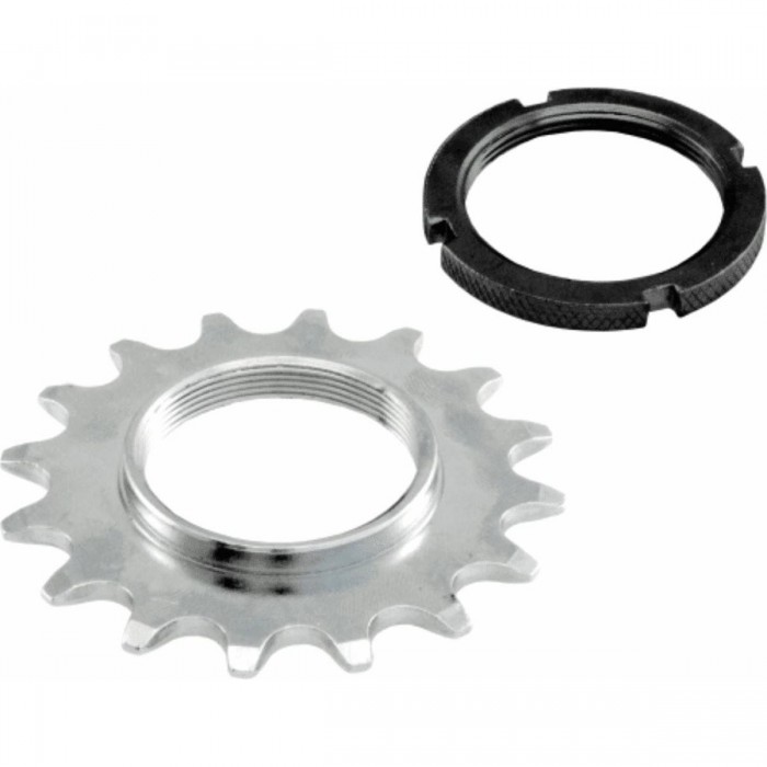 18-Tooth 1/2-1/8 Sprocket with Threaded Ring for Urban Bike Silver - 1