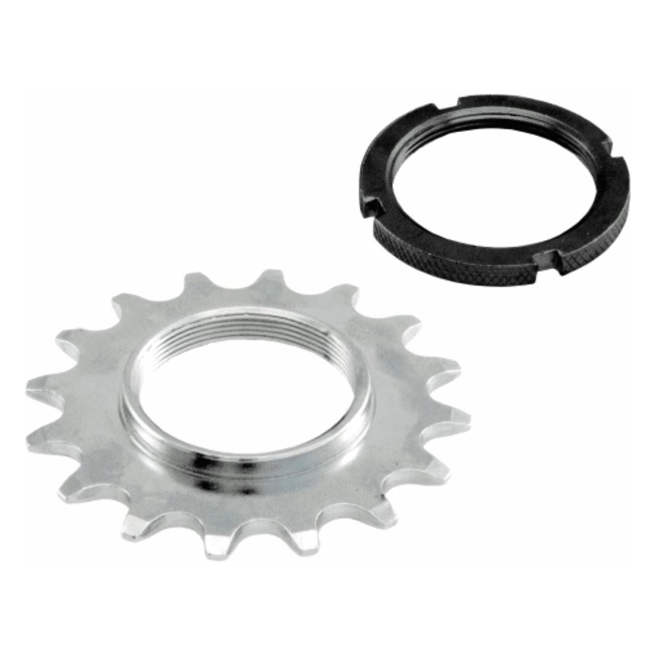 18-Tooth 1/2-1/8 Sprocket with Threaded Ring for Urban Bike Silver - 1