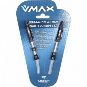 V-MAX Tubeless Valves Aluminum 37-45mm, Pack of 2 Pieces - 1