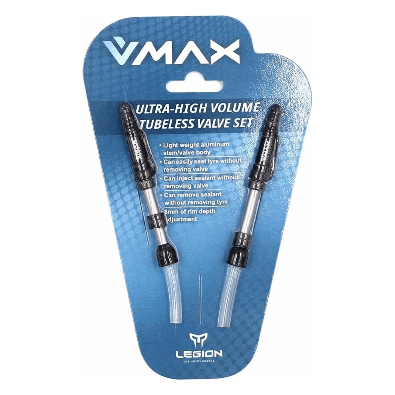 V-MAX Tubeless Valves Aluminum 37-45mm, Pack of 2 Pieces - 1