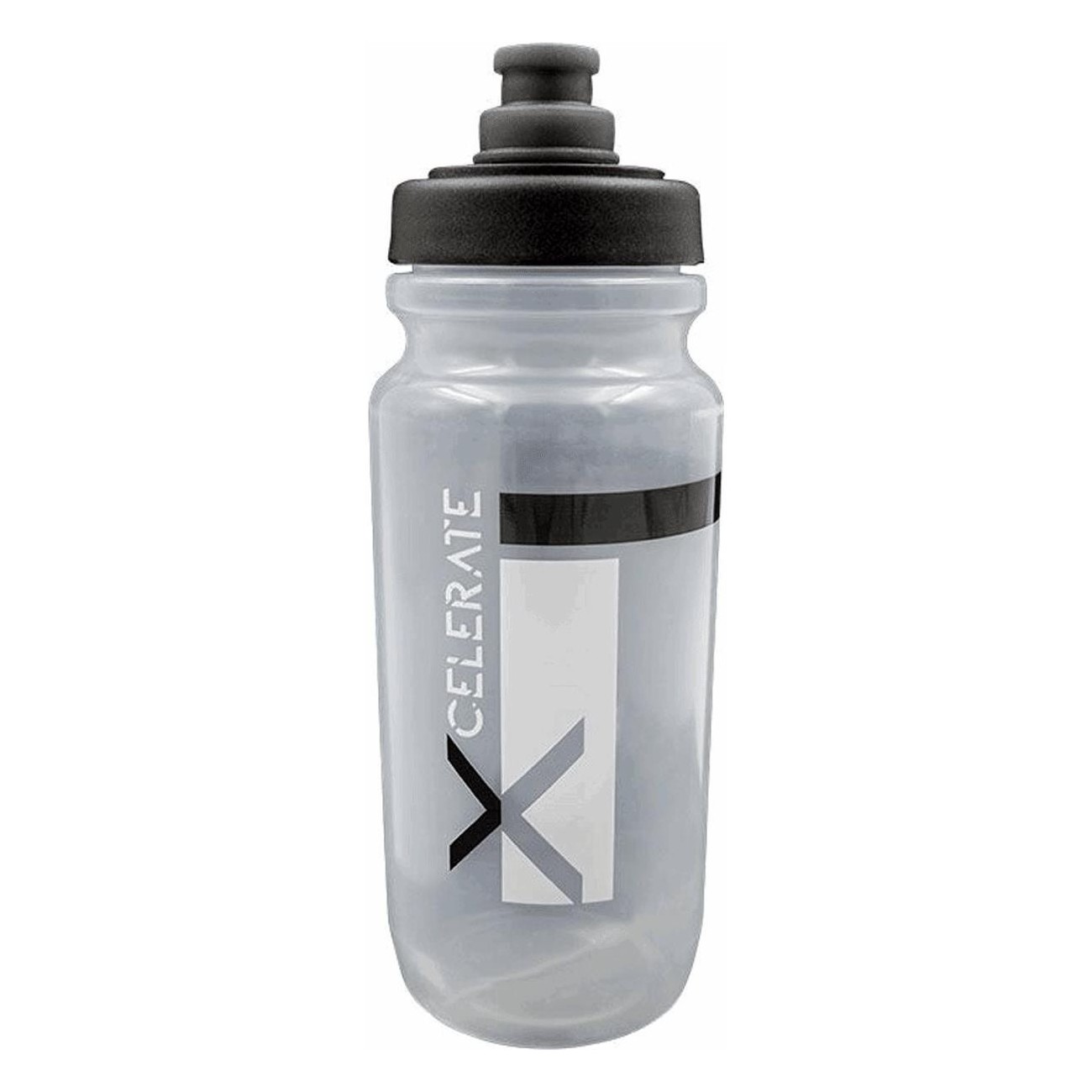 X-Celerate 550ml Sports Bottle Transparent/Black with MVTEK Valve, 66g - 1