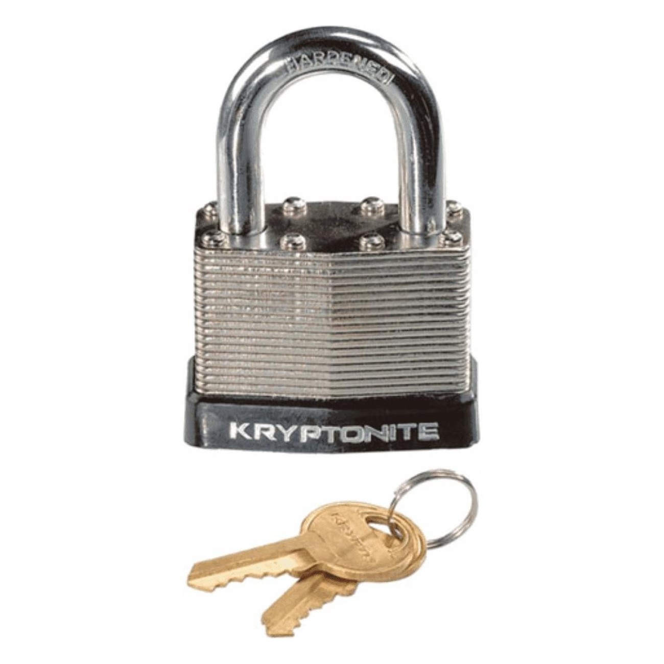 44mm Laminated Steel Padlock with Key and Double Locking, Silver/Black - 1