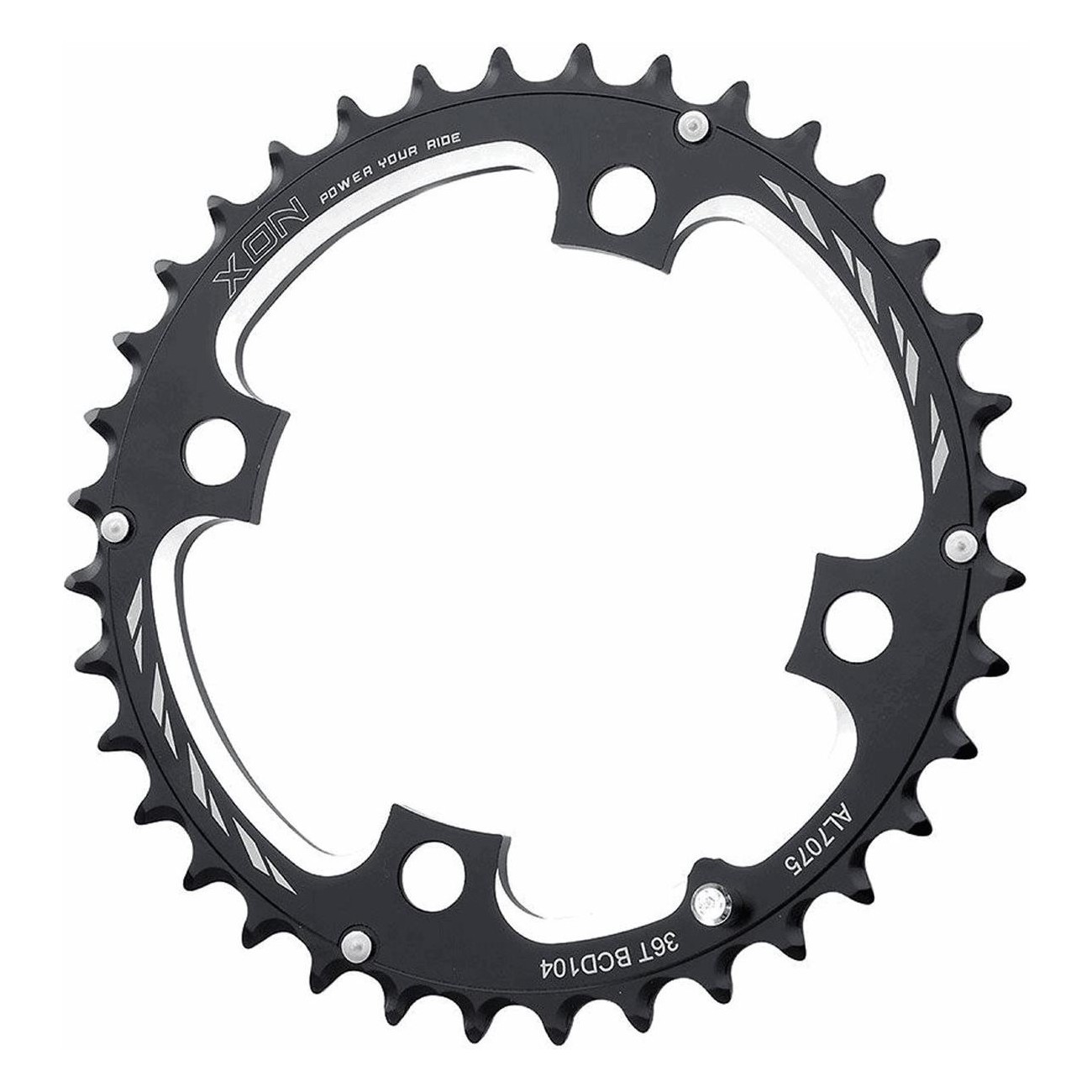 Interne Kettenblatt 24 Zähne BCD 64mm aus CNC-Aluminium Schwarz für Shimano - 1