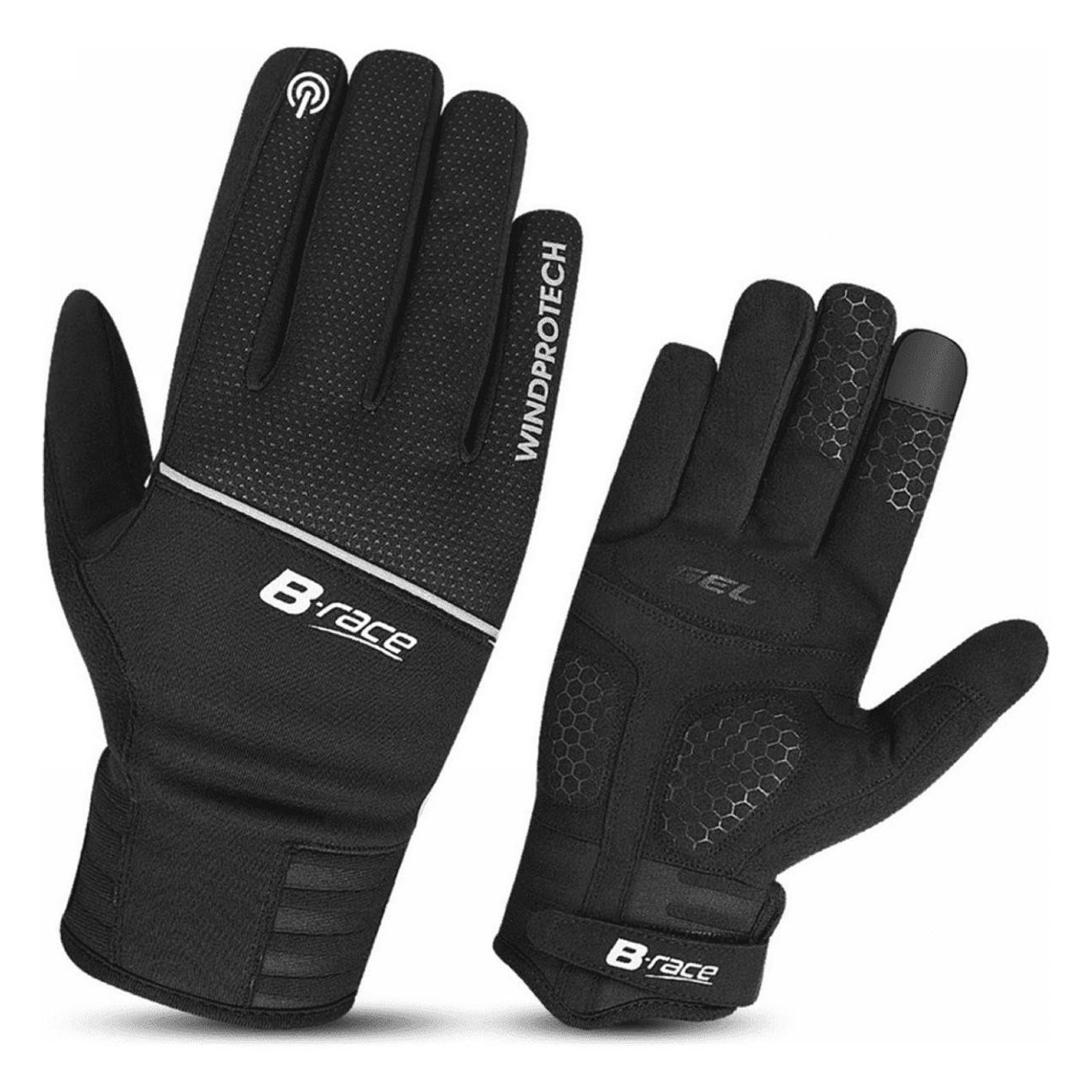 Windprotech Winter Gloves Black Size L with Touchscreen and Thermal Insulation - 1