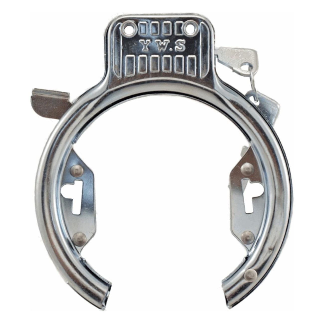 Cadenas de vélo en arc argenté chromé avec double clé - 119x135 mm - 1