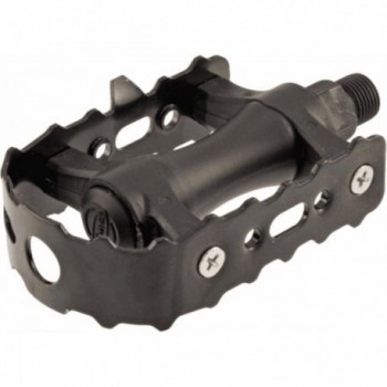 Black Nylon and Steel Flat MTB Pedals for Urban Use - Durable and Reliable - 1