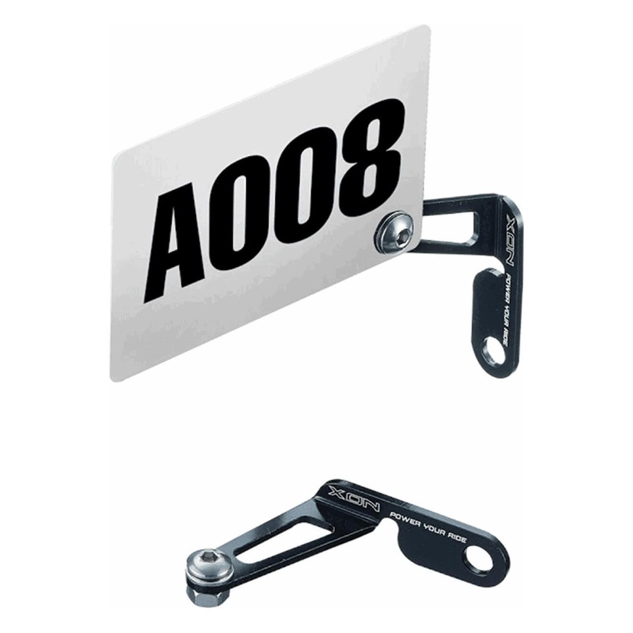 CNC Aluminum Black Rear Brake Number Plate Holder - XON, Durable & Lightweight - 1