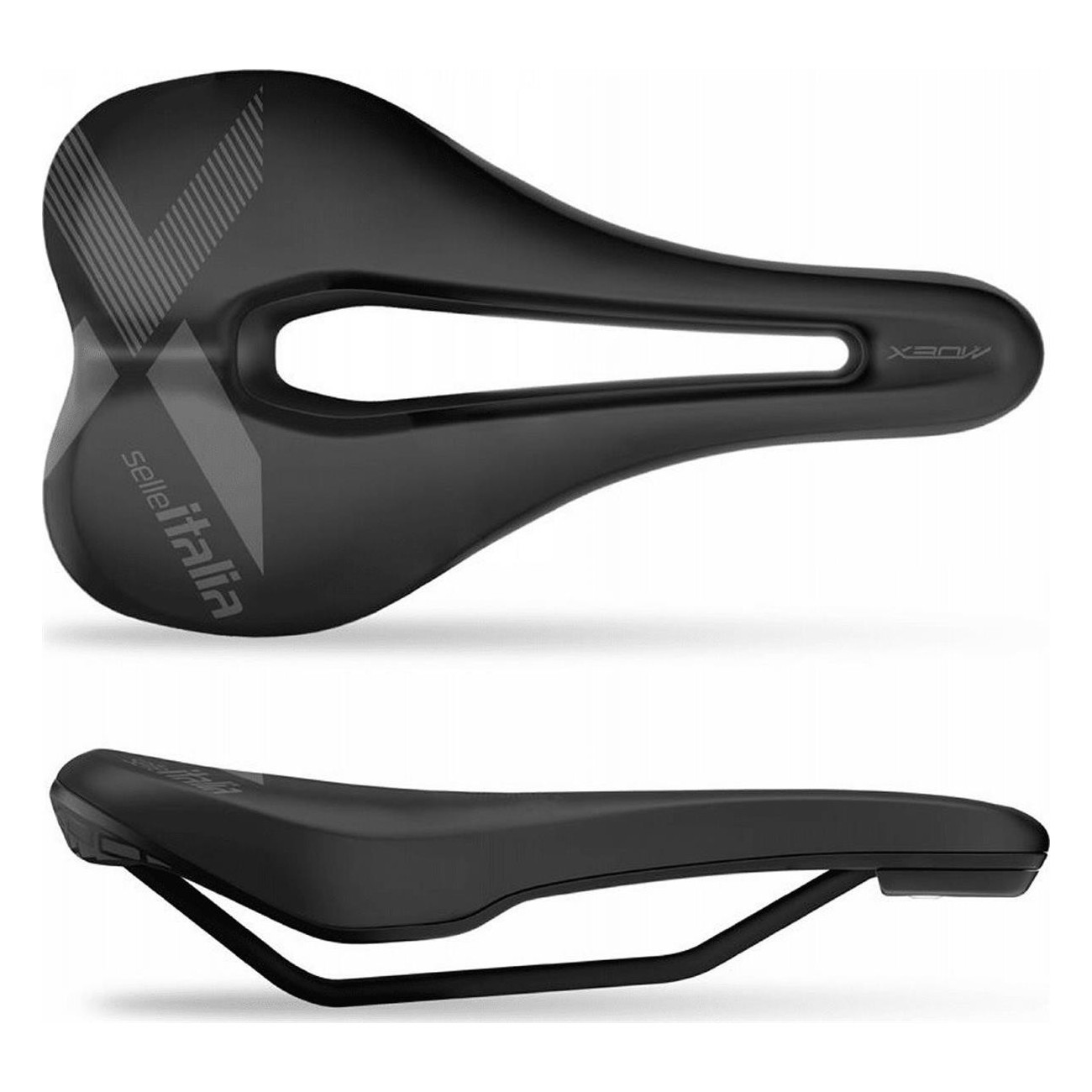 Selle X-Bow TM 145x255mm Superflow Noir 310g avec Soft Tek et Rails FeC Alloy - 1