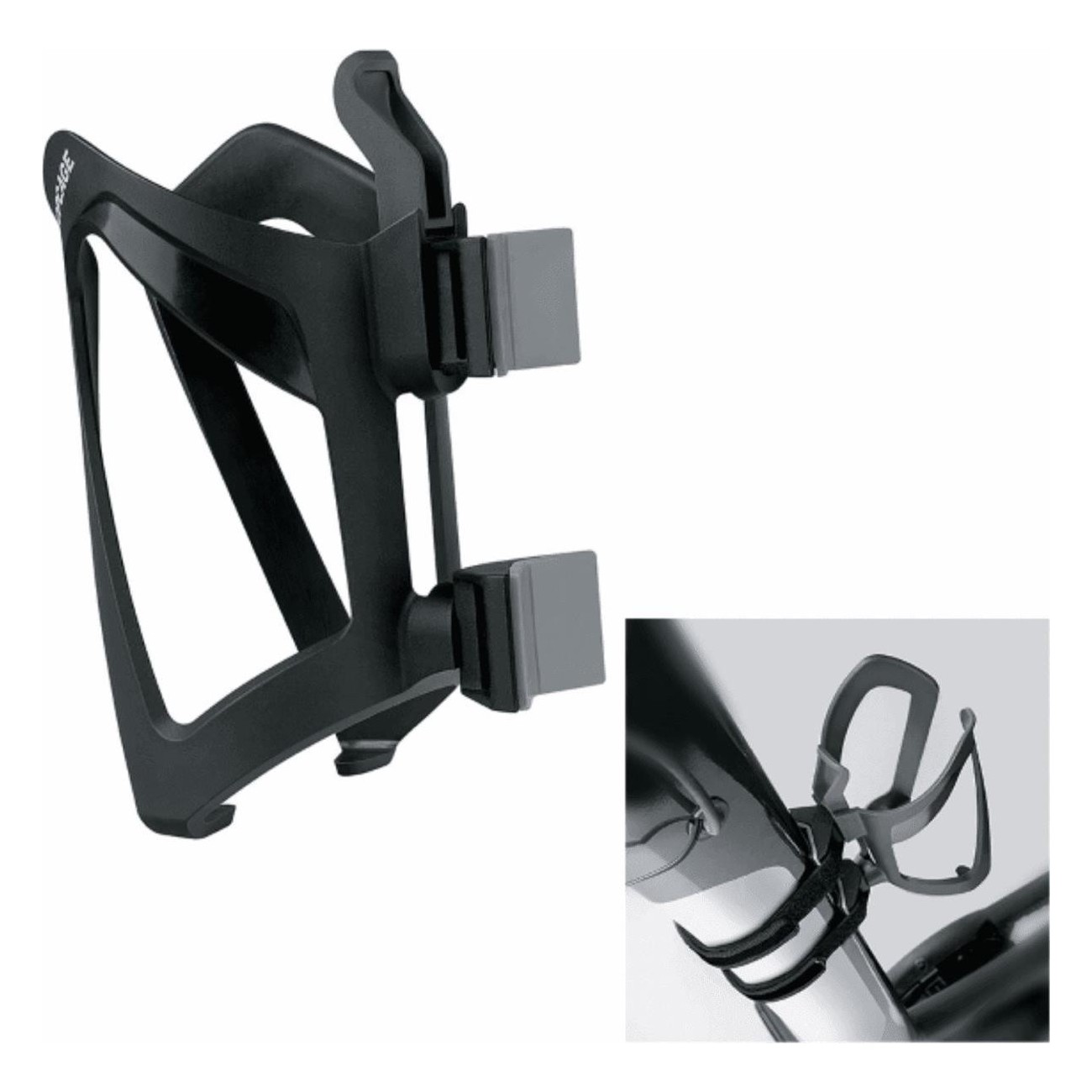 Portabotellas SKS Anywhere Negro con Correa para Cuadros hasta 80mm - 1