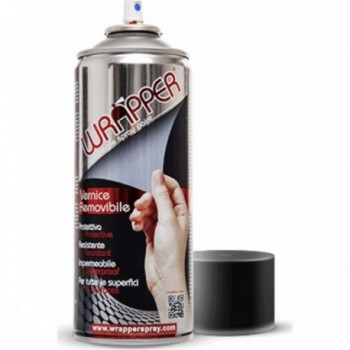 Spray de Pintura Removible Wrapper Negro Mate Metalizado 400ml - 1