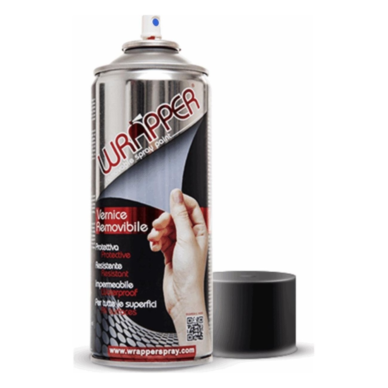 Spray de Pintura Removible Wrapper Negro Mate Metalizado 400ml - 1