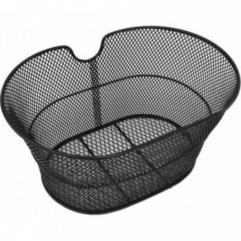 Cestino Anteriore Ovale in Acciaio Nero per Bici 26/28 Pollici - Dimensioni 30x18x39 cm, MVTEK - 1 - Cestini - 8005586195975