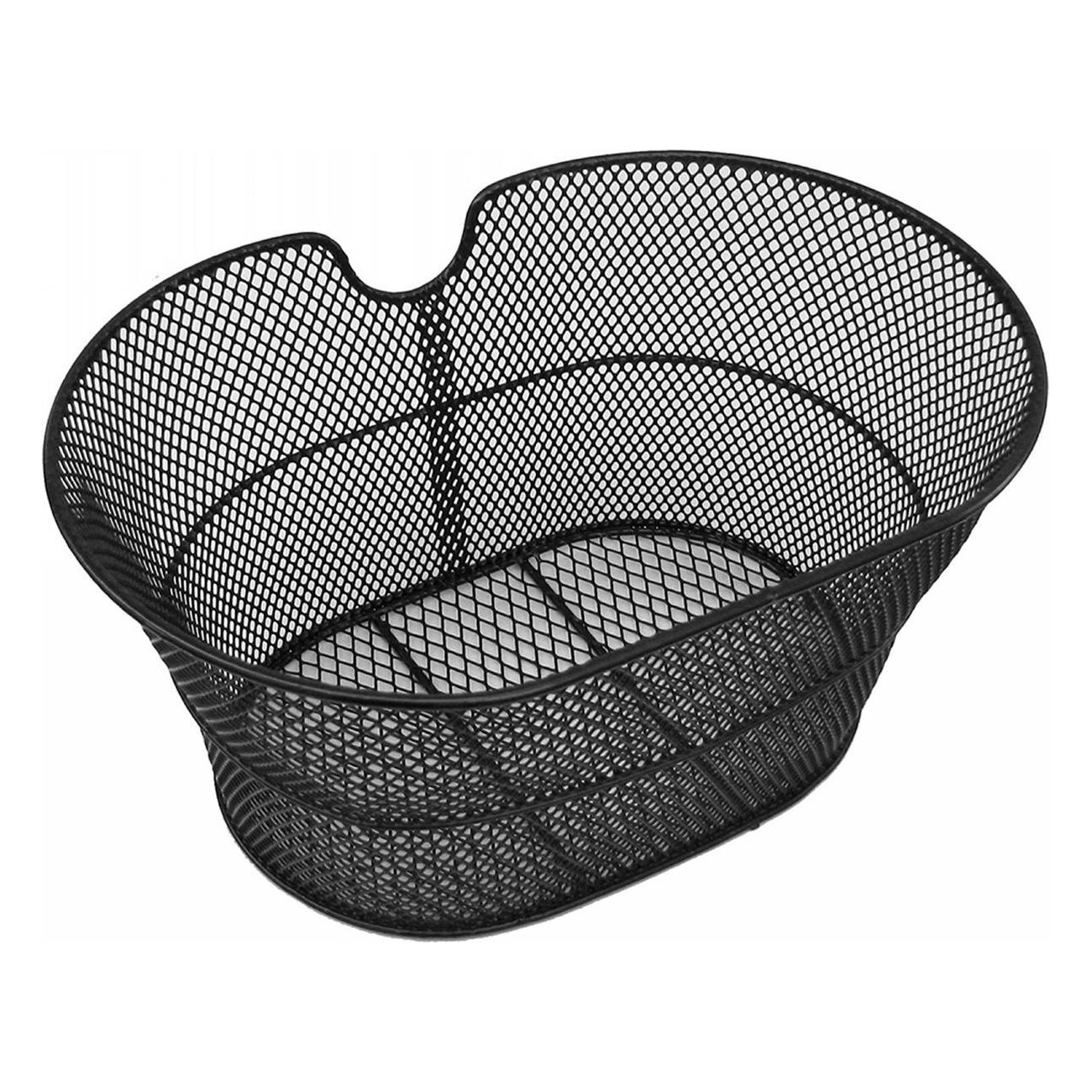 Black Steel Oval Front Basket for 26/28 Inch Bikes - 30x18x39 cm, MVTEK - 1