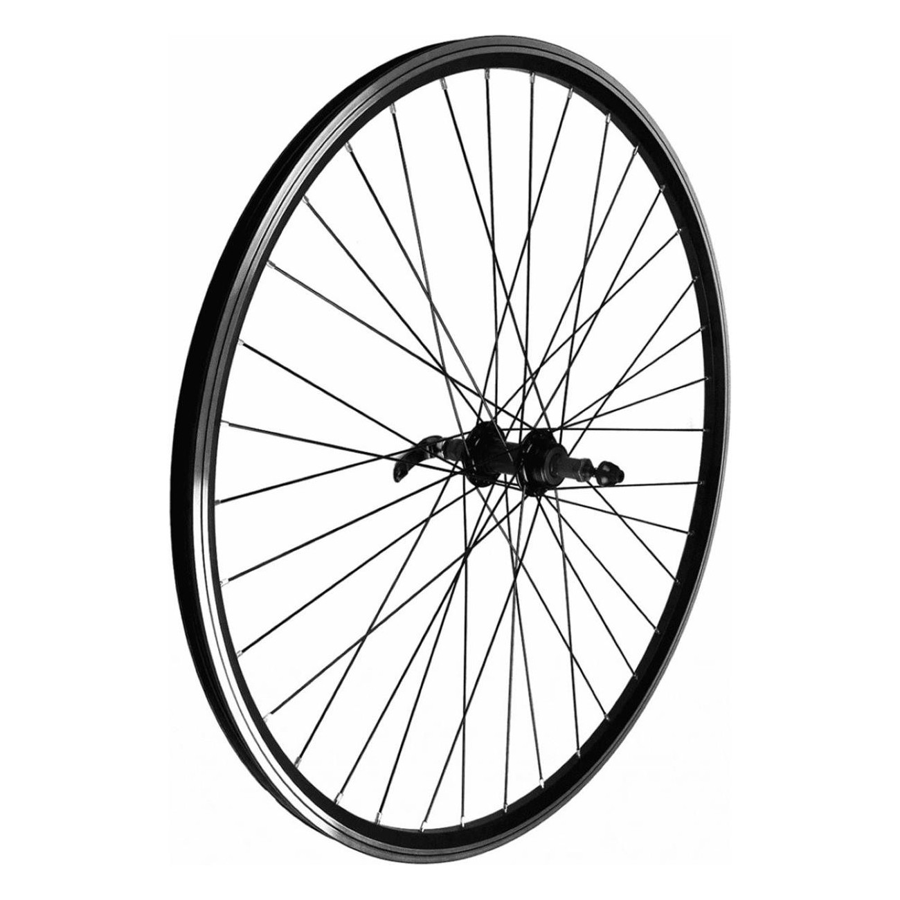 29 Rear MTB Wheel in Black Aluminum with V-Brake, 7/8V Thread and Bearings - 1