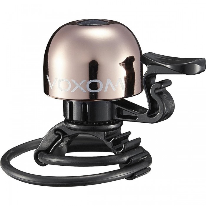 Voxom Campanello Bicicletta KL15 in Ottone Oro Rosato, Compatibile con Manubri 22.2-31.8 mm, Suono Potente 86 dB - 1 - Campanell