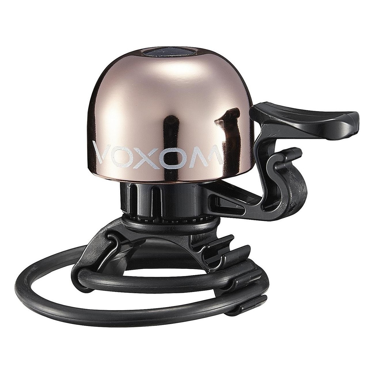 Voxom Campanello Bicicletta KL15 in Ottone Oro Rosato, Compatibile con Manubri 22.2-31.8 mm, Suono Potente 86 dB - 1 - Campanell