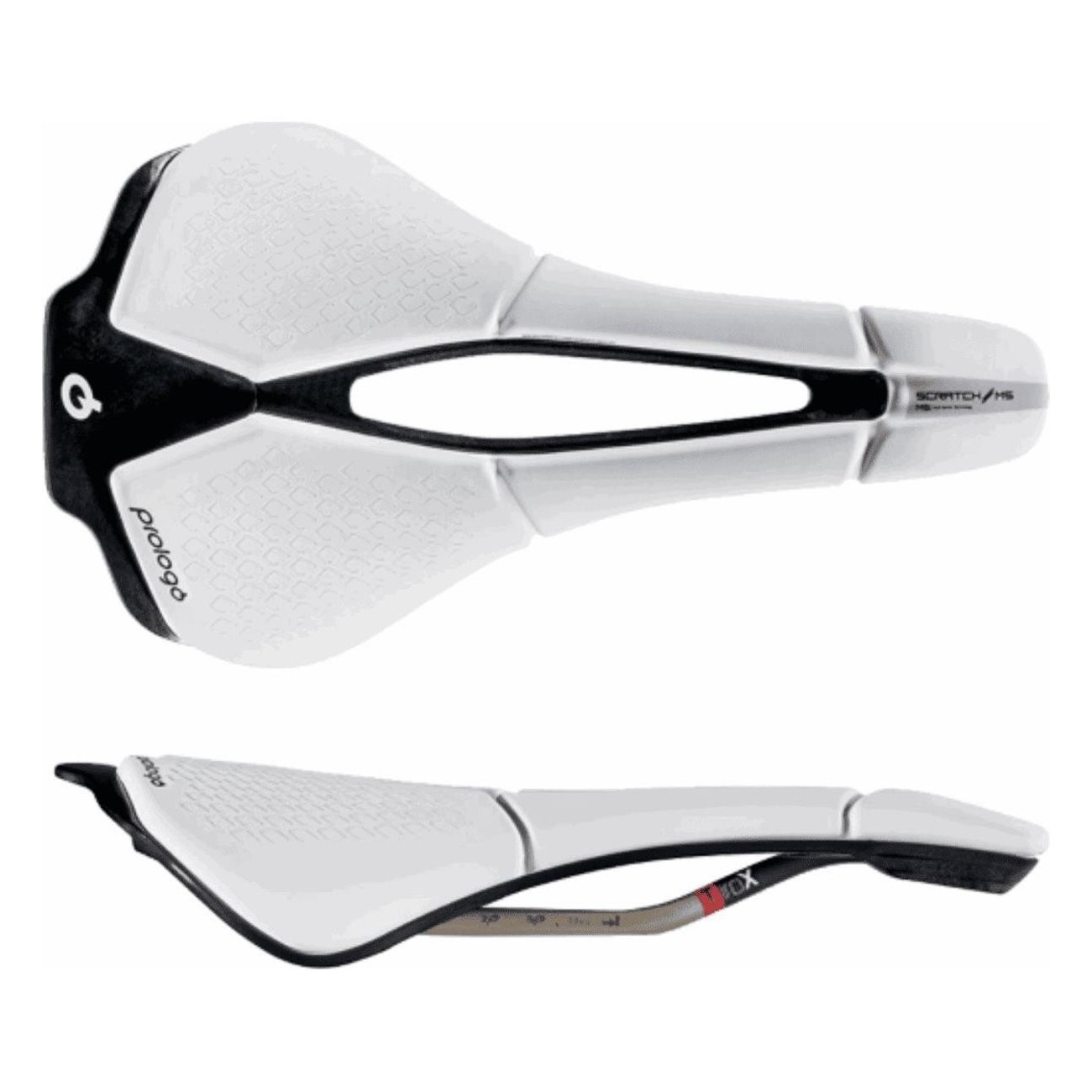 Scratch M5 PAS 140 Saddle with Tirox Fork - White, Comfort & Performance - 1