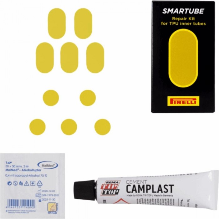 Kit di Riparazione Pirelli Smartube: 10 Pezzi con Toppe, Mastice e Accessori - 1 - Riparazione e rappezzi - 8019227939378