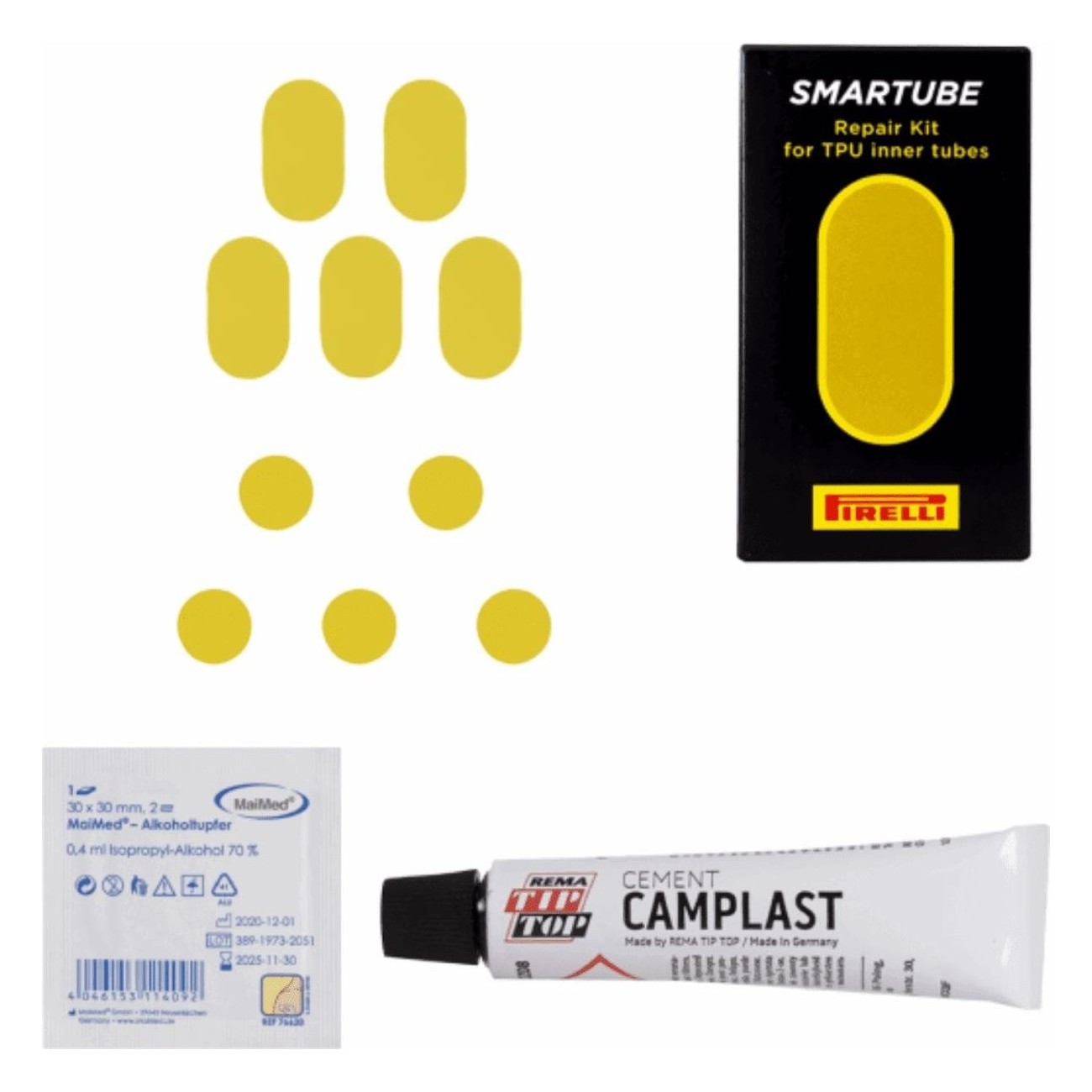 Kit de Réparation Pirelli Smartube : 10 Pièces avec Patches et Accessoires - 1