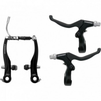 Promax Black V-Brake Set - 2 Levers and 2 Brake Bodies Front and Rear - 1