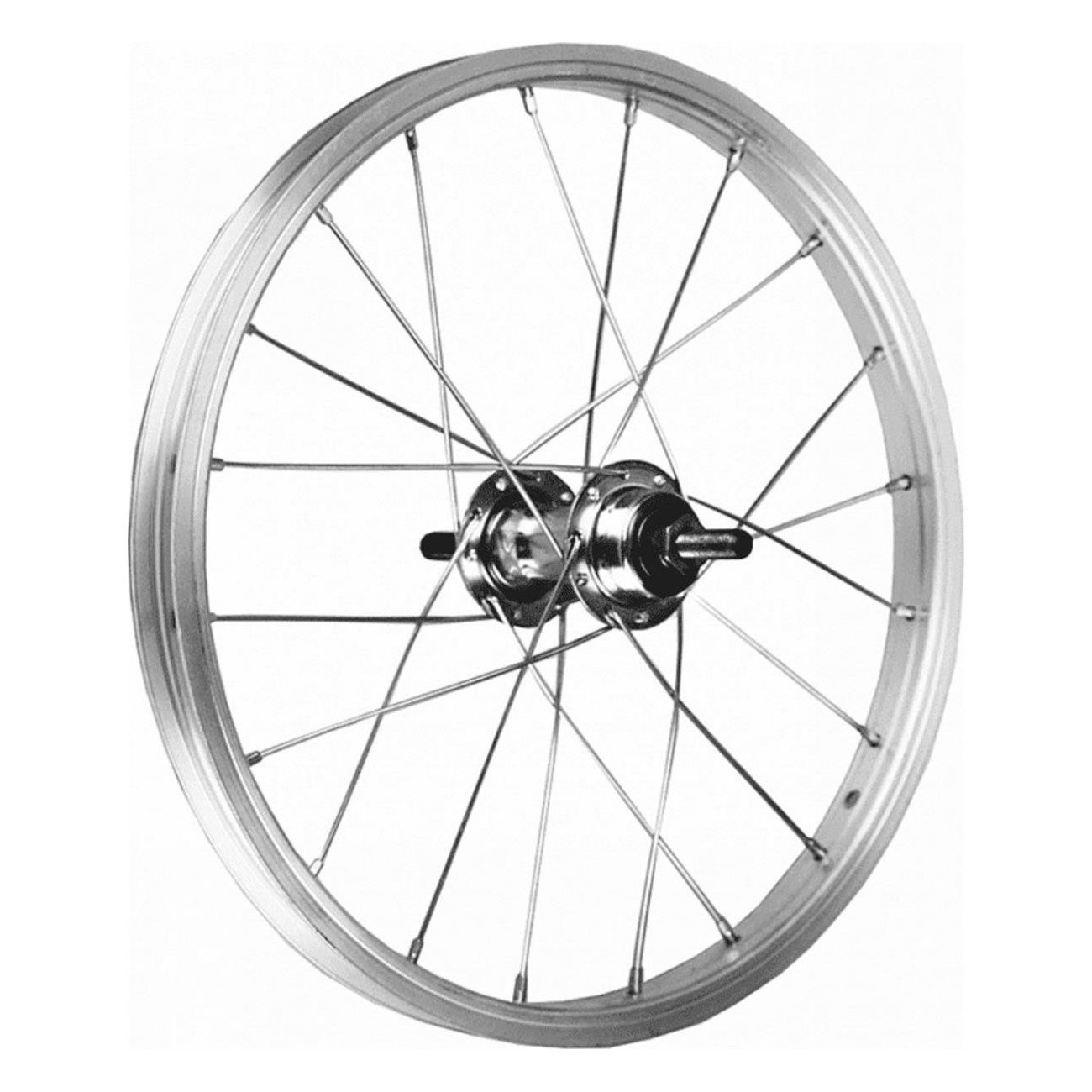 14x1.75 Silver Aluminum Front Wheel with Steel Hub, 85mm Spacing - 1