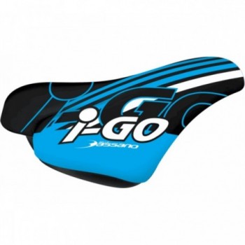 Selle Enfant i-Go Bleu et Noir 220x155 mm en Acier 7 mm avec Collier - 1