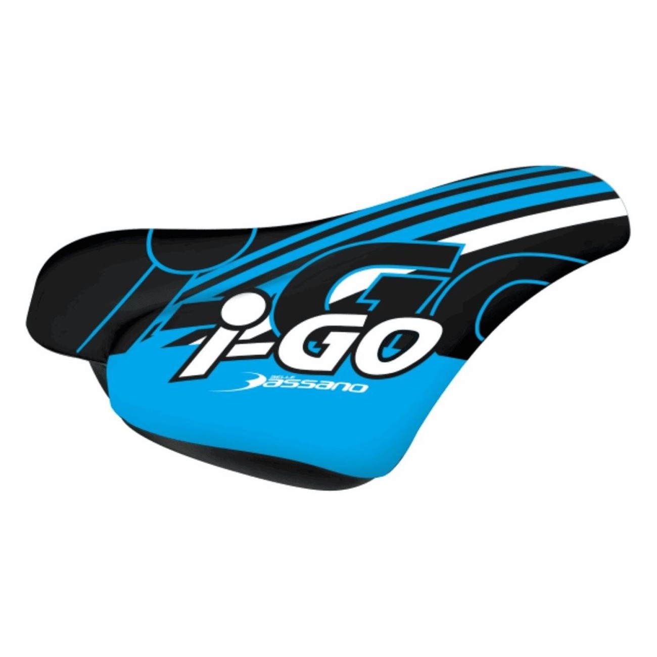 Selle Enfant i-Go Bleu et Noir 220x155 mm en Acier 7 mm avec Collier - 1