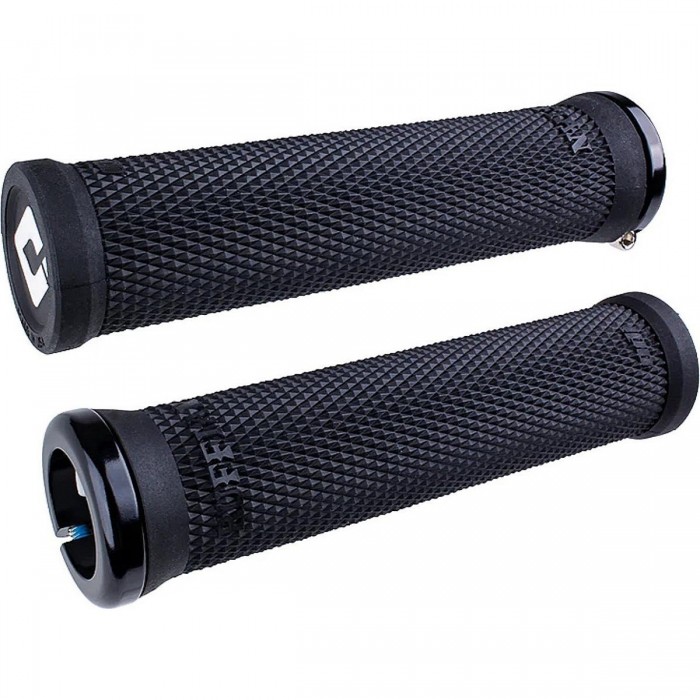 Odi Grips Ruffian V2.1 Lock-On Black with Black Clamps, 135mm for BMX and MTB - 1