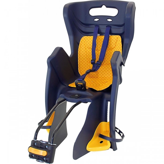 Blue Rear Child Bike Seat 22 kg with Quick Fix and 3-Point Safety Belt - Fix W EN 14344 - 1