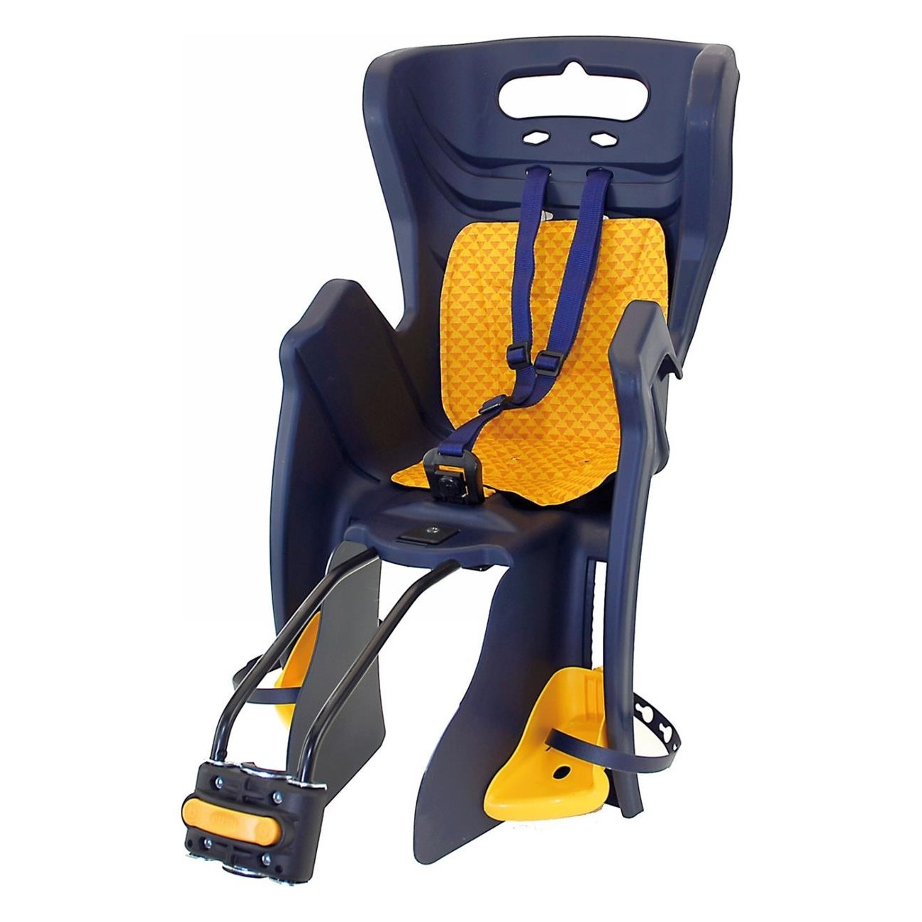 Blue Rear Child Bike Seat 22 kg with Quick Fix and 3-Point Safety Belt - Fix W EN 14344 - 1