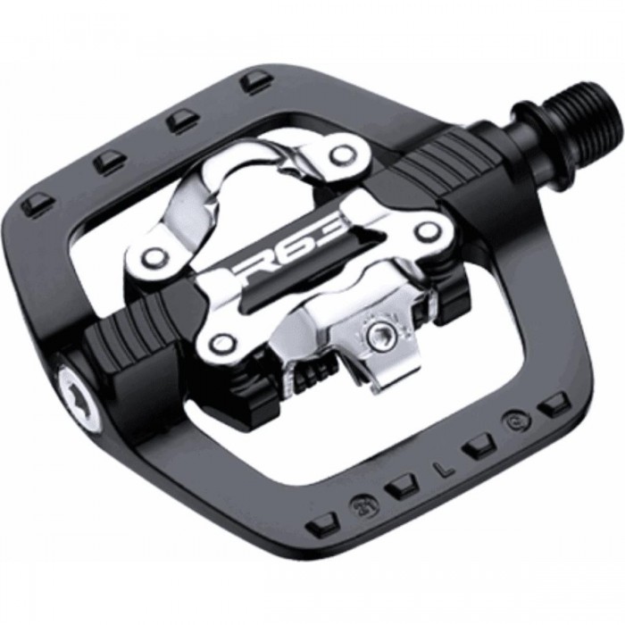 VP-R63 Black Aluminum Dual Function SPD MTB Pedals, Lightweight & Durable - 1