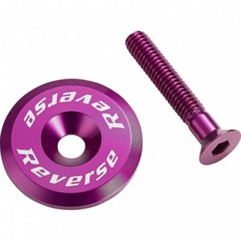 Aluminum Reverse Ahead Cap with Purple Screw M6 x 32 mm for Bicycle - 1