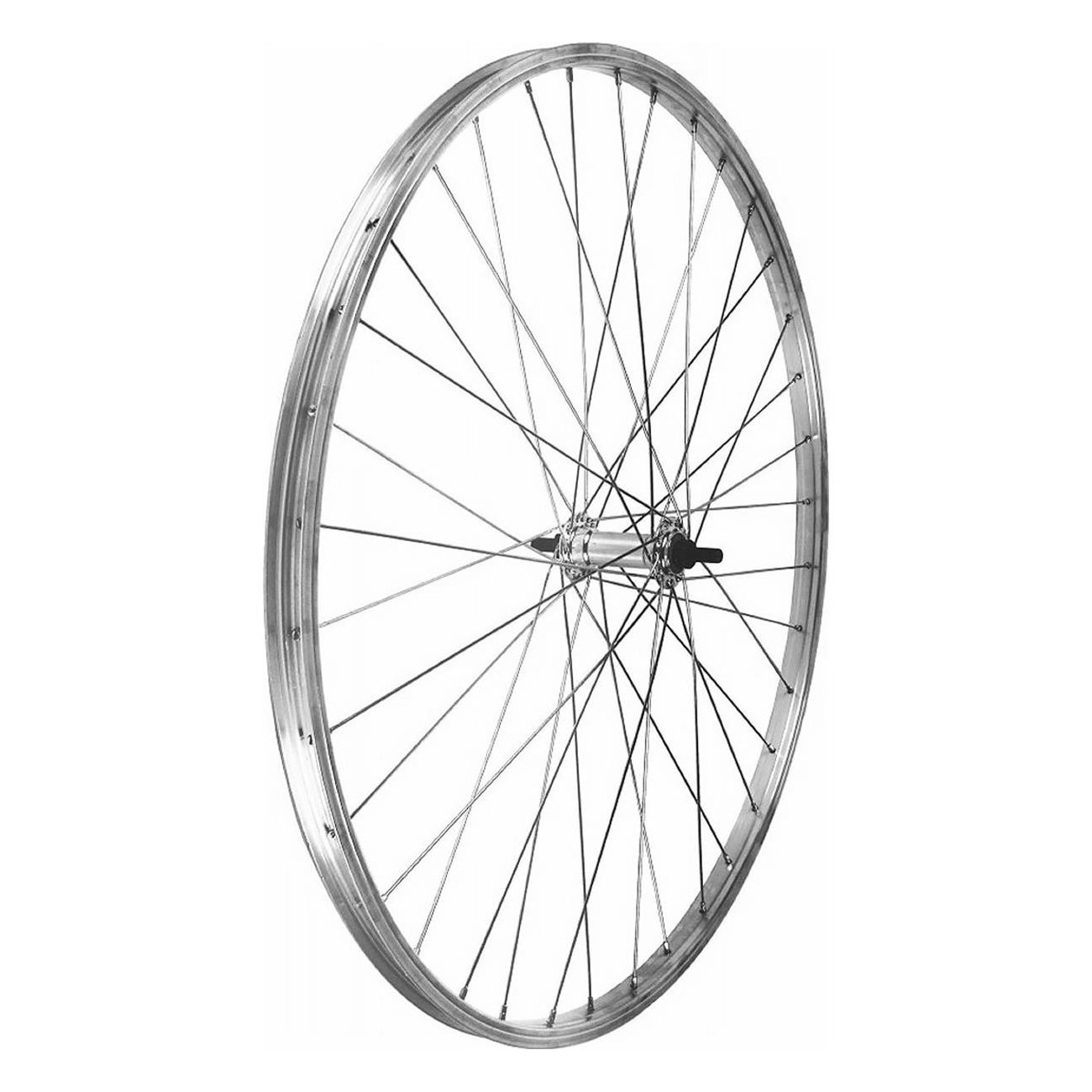 24' x 1.75 Silver Aluminum Rear Wheel with Bearings and V-brake, 1 Speed - 1