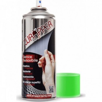 Vernice Spray Removibile Wrapper Fluo Verde 400ml - Protezione e Impermeabilizzazione per Metalli, Plastica, Vetro e Legno - 1 -