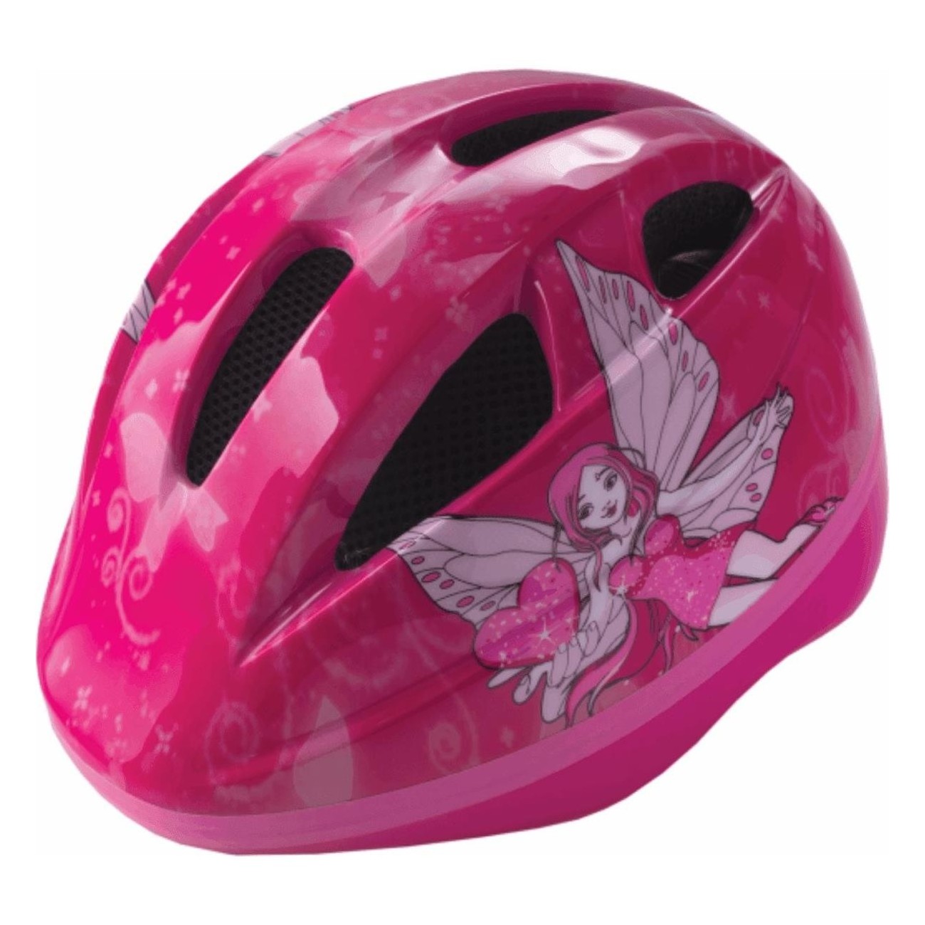 Casco Rosa per Bambina con Fatina, Taglia S (52-56 cm), Certificato EN1078 - 1 - Caschi - 8059796066044