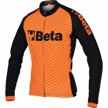 Orange Winter Cycling Jersey 2XL Breathable Long Sleeve with Pockets - Beta Line - 1