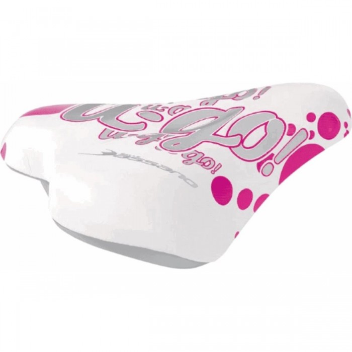 Sella per Bambina U-Go Bianco e Rosa 220x155 mm in Acciaio con Morsetto - 1 - Selle - 