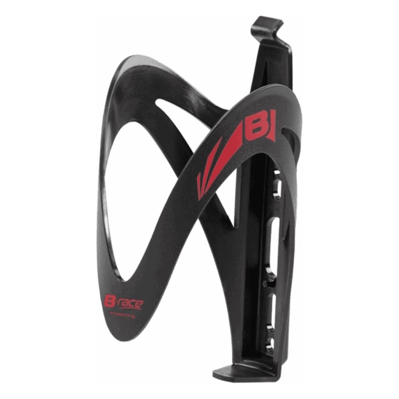 B-Hold Composite Nylon Bottle Cage Black/Red - Lightweight 40g and Durable - 1