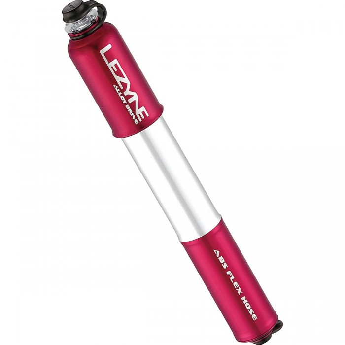 Lezyne CNC Hand Pump Red Alloy - Compact, Lightweight, 90 psi, Presta & Schrader - 1