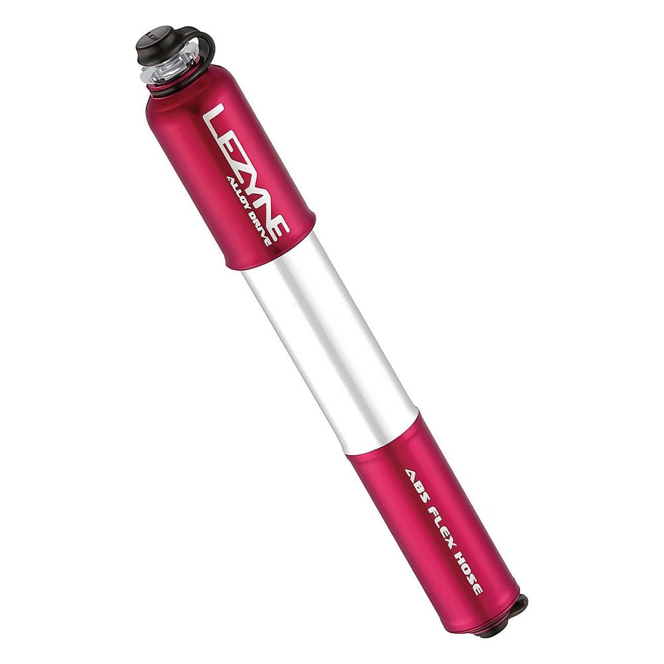 Lezyne CNC Hand Pump Red Alloy - Compact, Lightweight, 90 psi, Presta & Schrader - 1