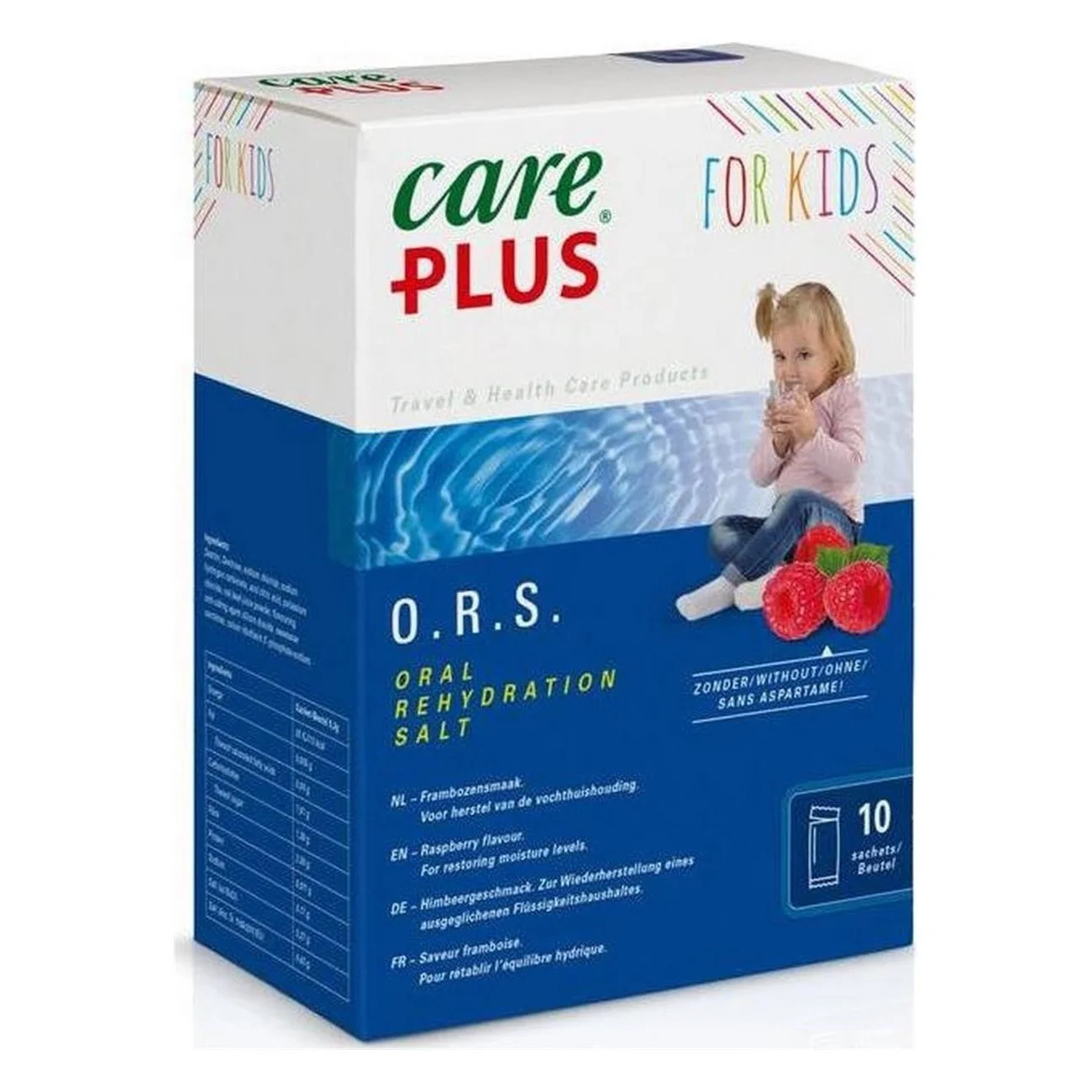 Care Plus ORS Niños Frambuesa - Suplemento Hidratación Segura 10 Sobres - 1