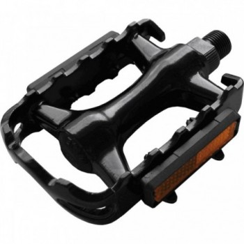 Black Aluminum MTB Pedals 106x66x26mm with Ball Bearings - Pack of 10 MVTEK - 1