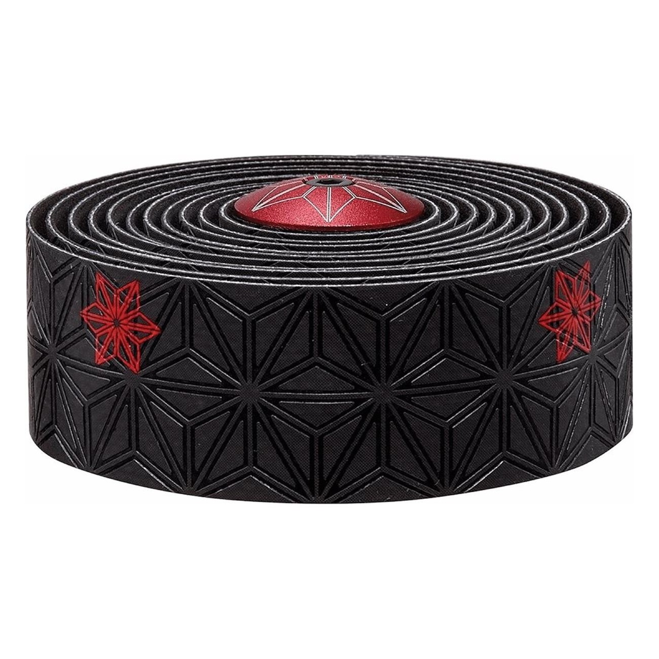 SUPACAZ Galaxy Red Super Sticky Kush Handlebar Tape with Aluminum Cap - 1