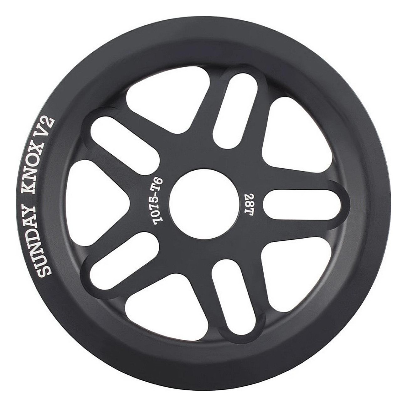 Pignone BMX Sunday Knox V2 28T in Alluminio 7075-T6 Nero - 1 - Paracatena - 0630950921508