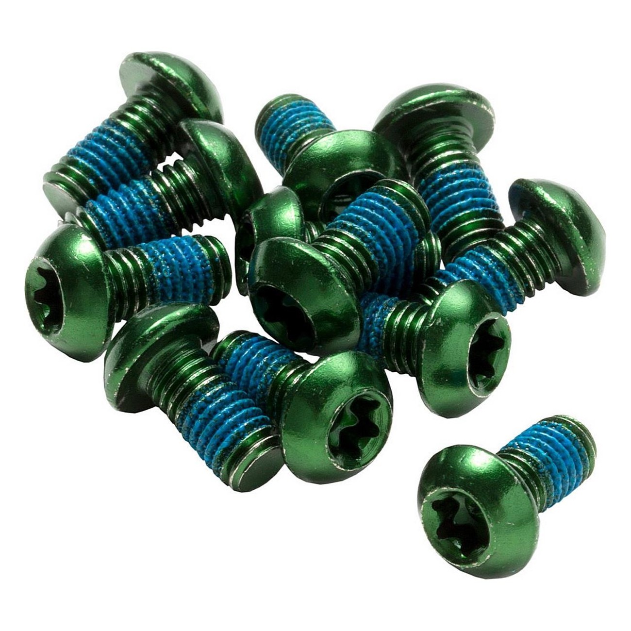 Torx T25 M5 x 10 mm Brake Disc Screws Set Green - 12 High Strength Pieces - 1