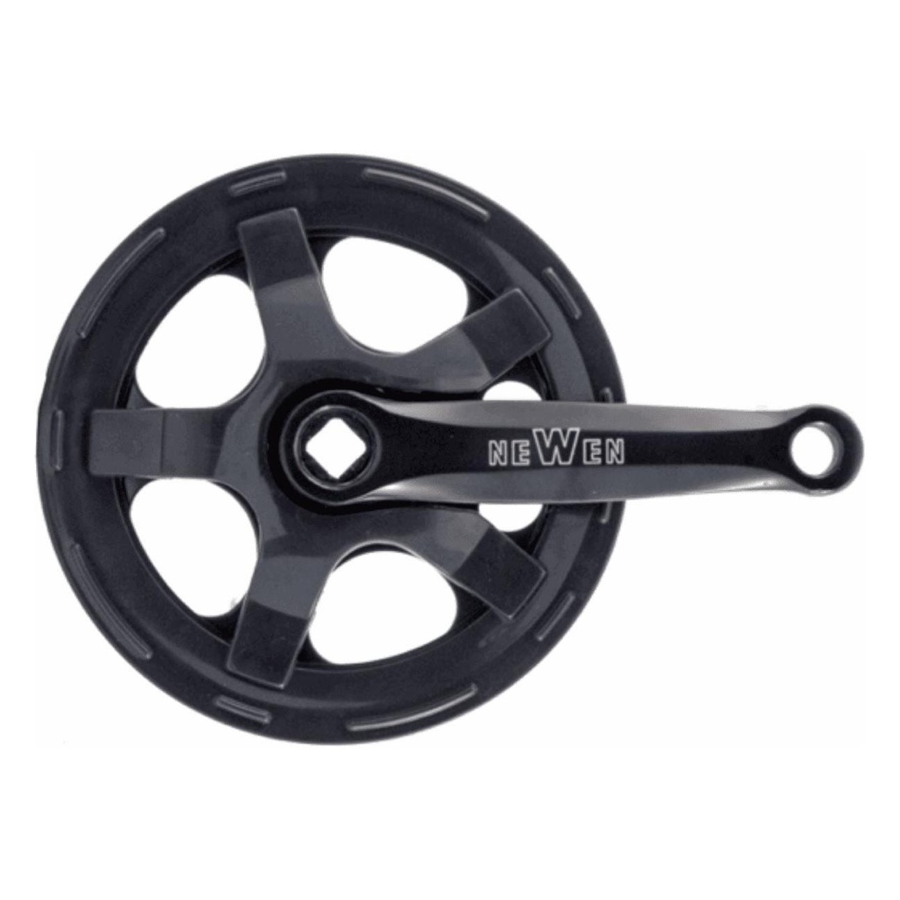 MTB Crankset 36D 127mm Black Steel with Chain Guard - 1