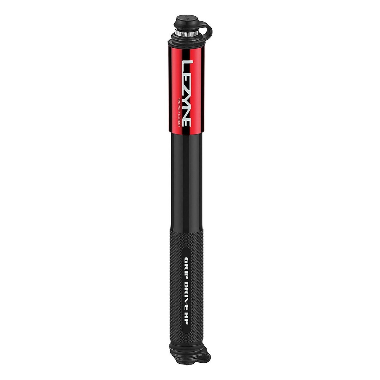 Lezyne Grip Drive HP Medium Red Hand Pump - Compact High Pressure - 1