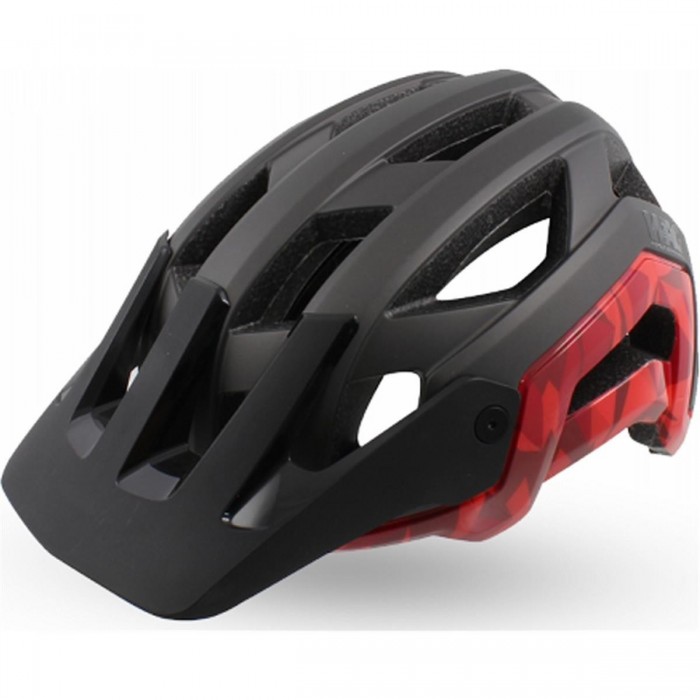 Casco MTB Phantom Nero e Rosso Taglia M (56-59 cm) - Certificato EN1078 - 1 - Caschi - 