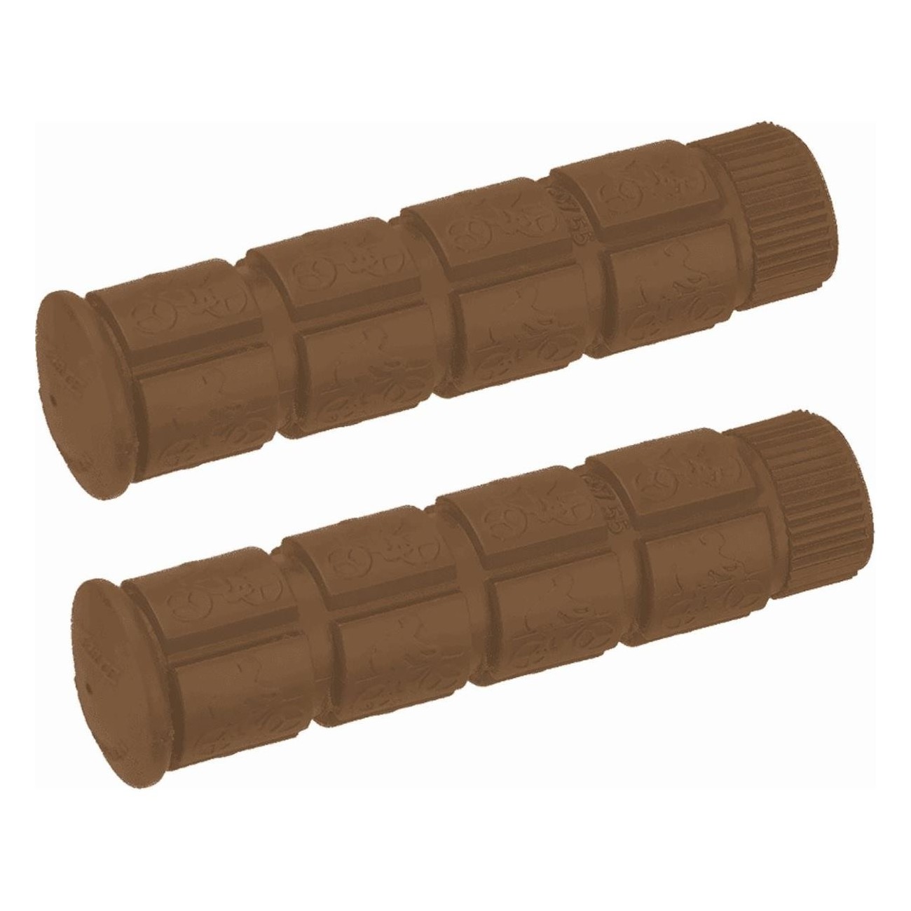 Brown Rubber V-Grip Grips 120mm for Single Speed Bike - 1