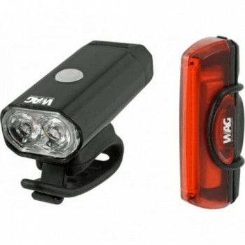 Kit de Luces para Bicicleta Delantera 400lm y Trasera 16 COB LED USB - 1